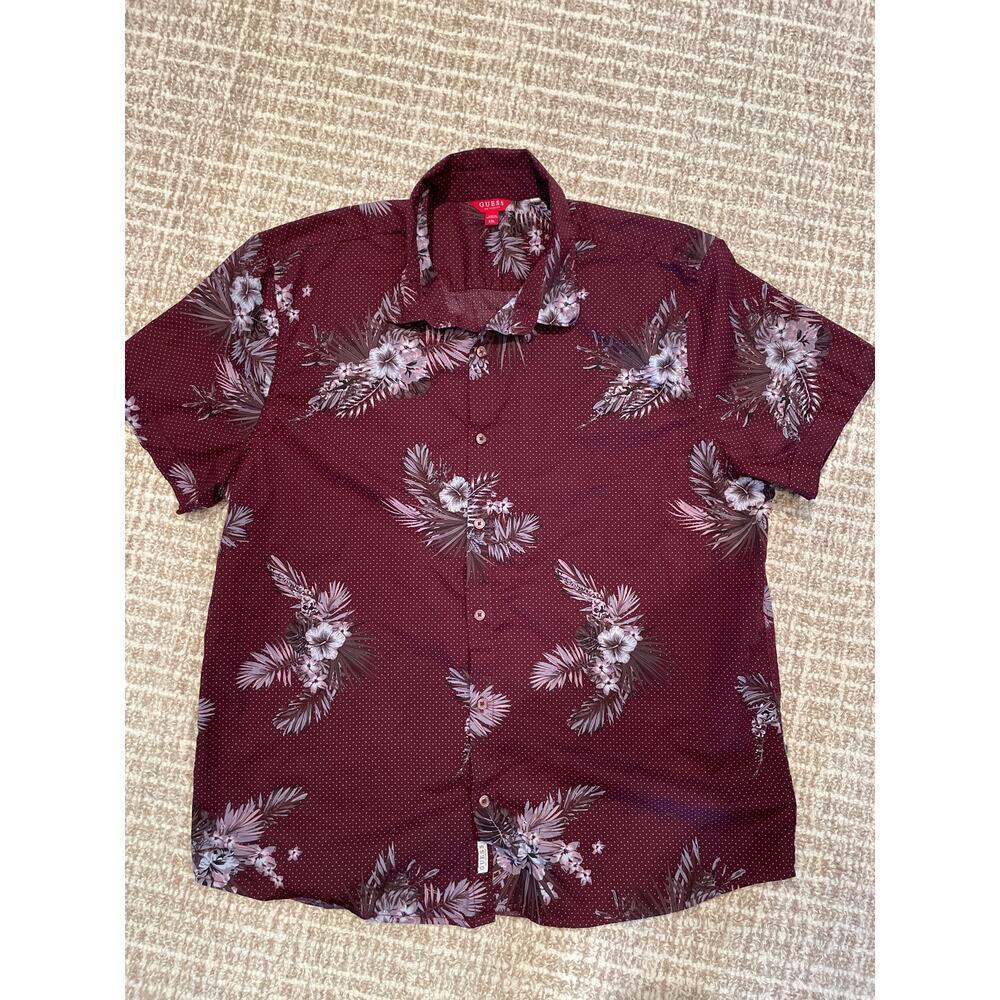 Men’s XXL GUESS Short sleeve Button-down Cotton Shirt